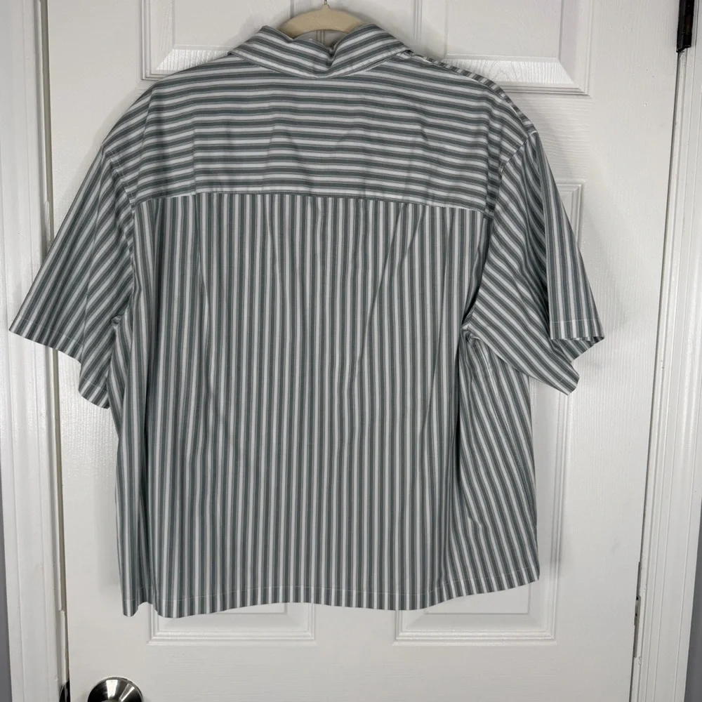 Sz M Random Golf Club x Abercrombie Green Striped Cropped Boxy Shirt NWT $70 - Picture 10 of 10